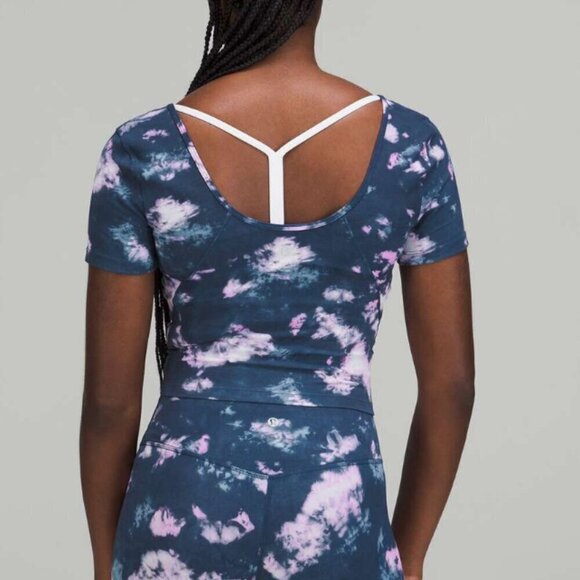 Lululemon Align T-Shirt Circulate Tie Dye Mineral Blue Multi - Picture 5 of 5